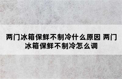 两门冰箱保鲜不制冷什么原因 两门冰箱保鲜不制冷怎么调